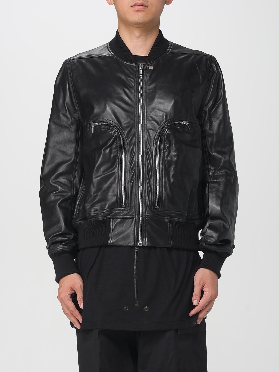 Rick Owens Black Concordians Bauhaus Flight Leather Bomber Jacket In Black