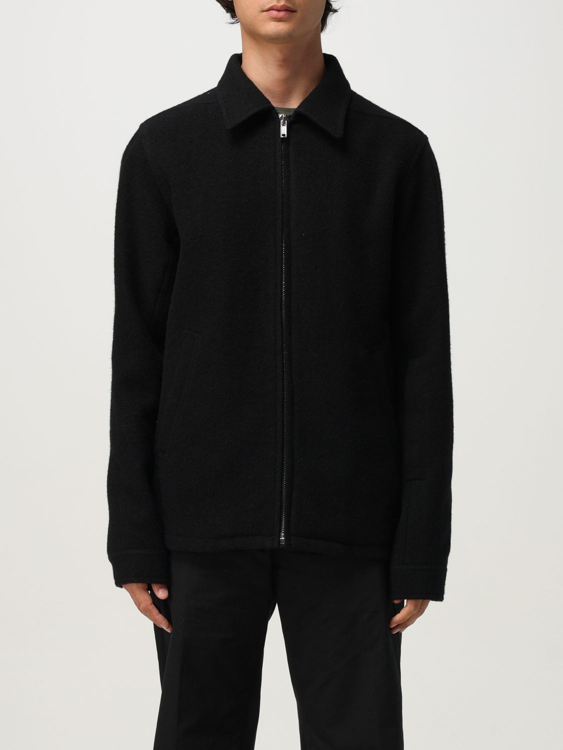 Rick Owens Collared Shirt Jacket Featuring Front Pockets In Black