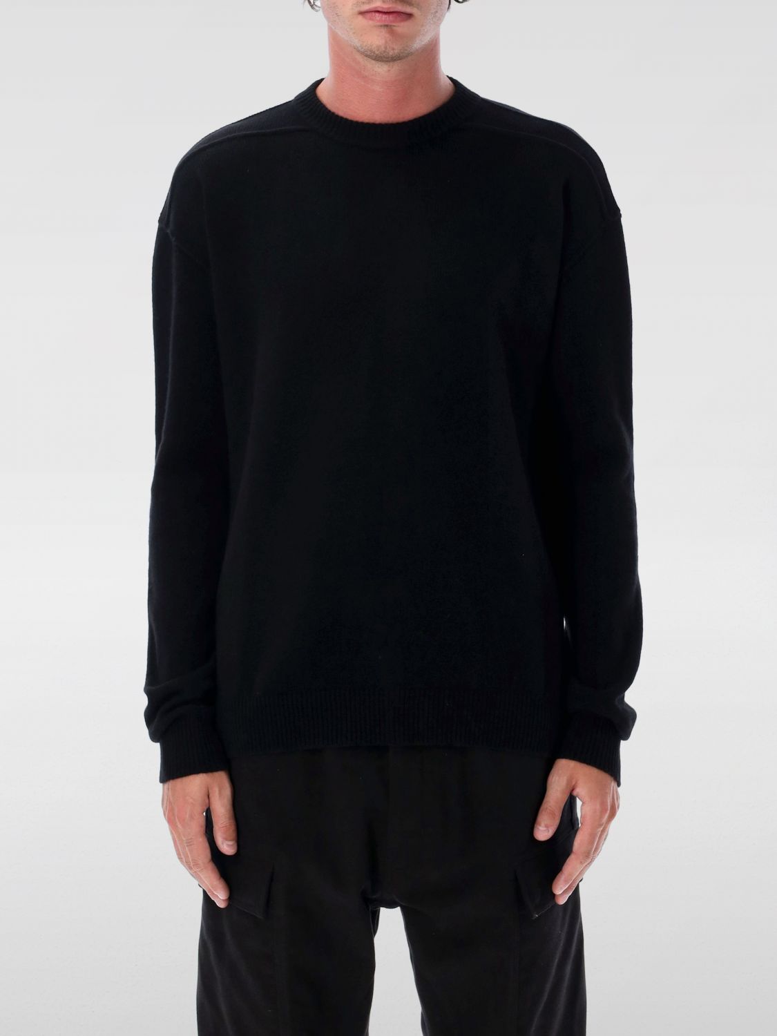 Rick Owens Cashmere Crewneck Sweater In Black