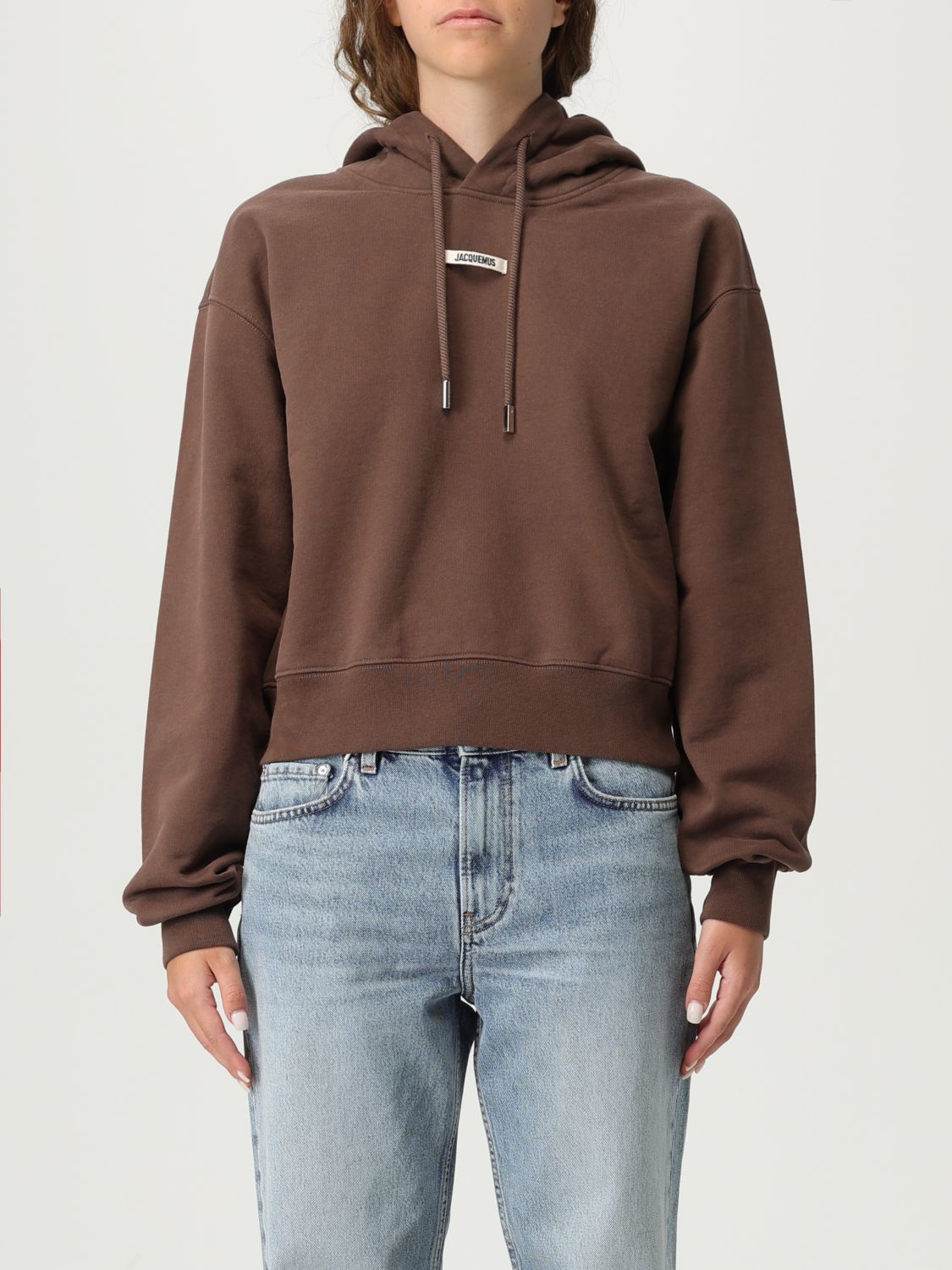 Jacquemus Le Hoodie Gros Grain Hooded Cotton Sweatshirt In Brown