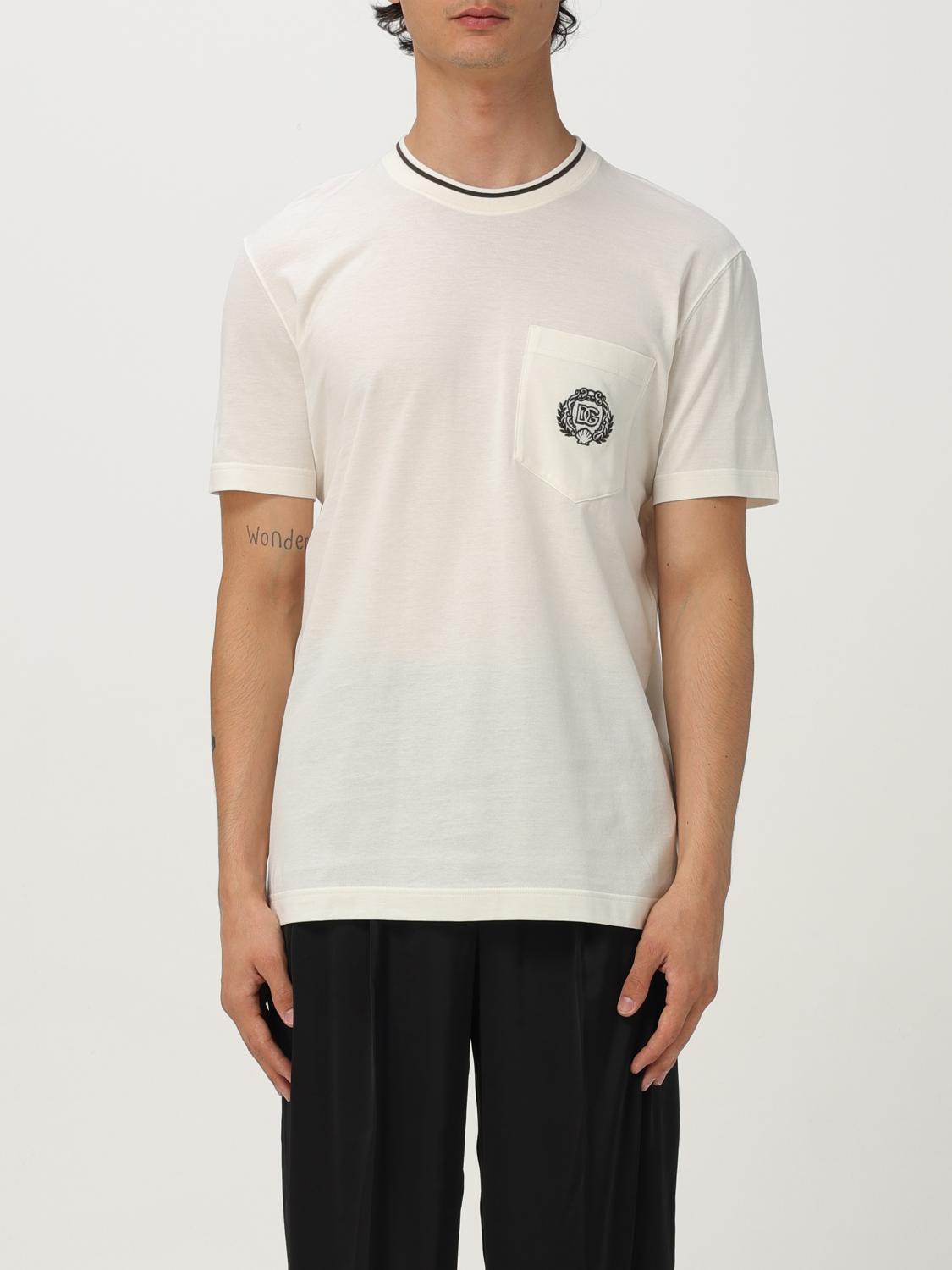 Dolce & Gabbana Pocketed Ribbed Neck T-shirt In White