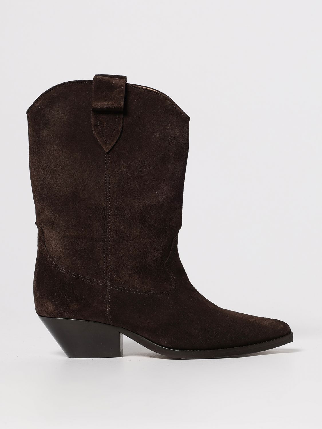 Isabel Marant Duerto Chocolate Cowboy Boots In Suede In Brown