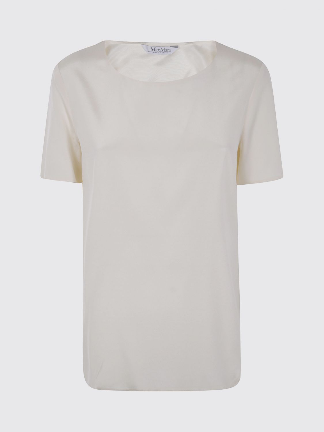Max Mara Plain Silk Top "aris" In White