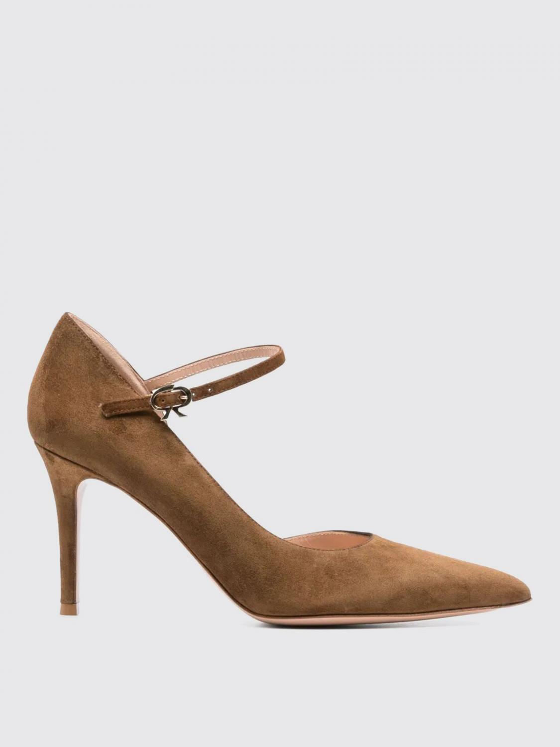 Gianvito Rossi Pointed Toe Suede Stiletto Heel Pumps In Brown