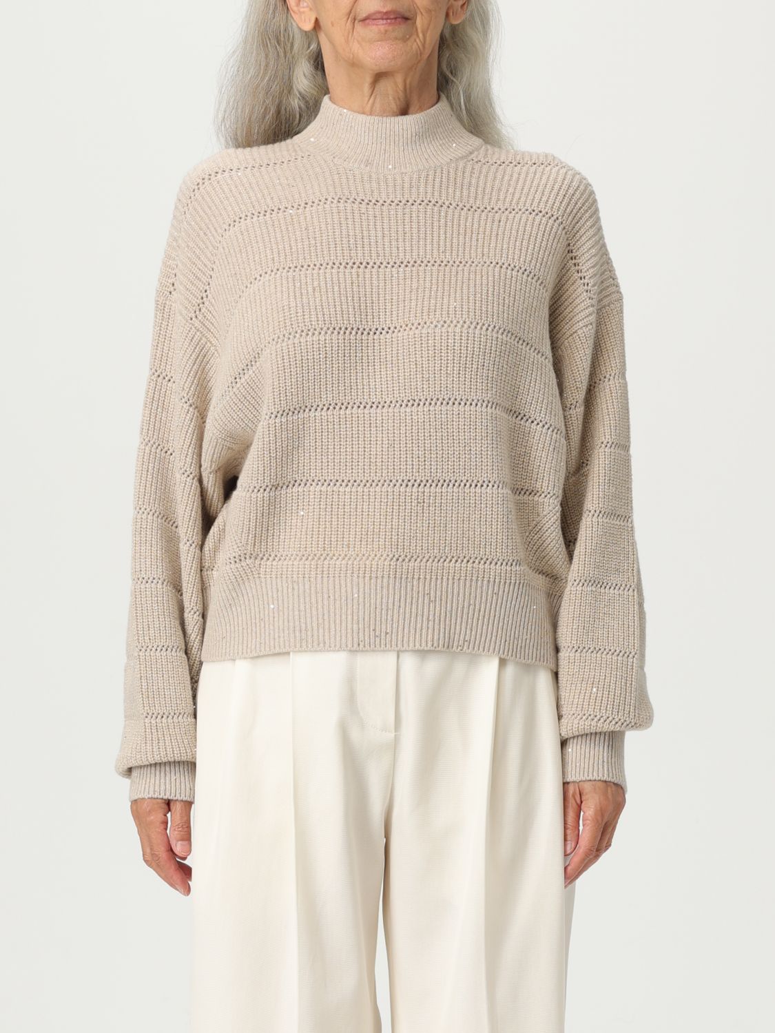 Brunello Cucinelli Cardigan  Woman Color Beige In Neutral