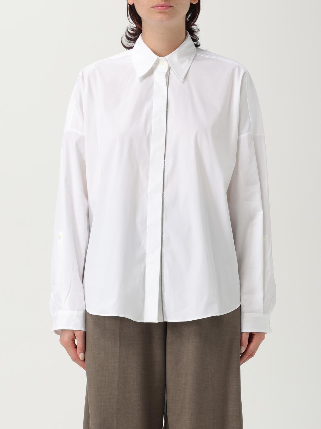Brunello Cucinelli Top Woman Color White In White
