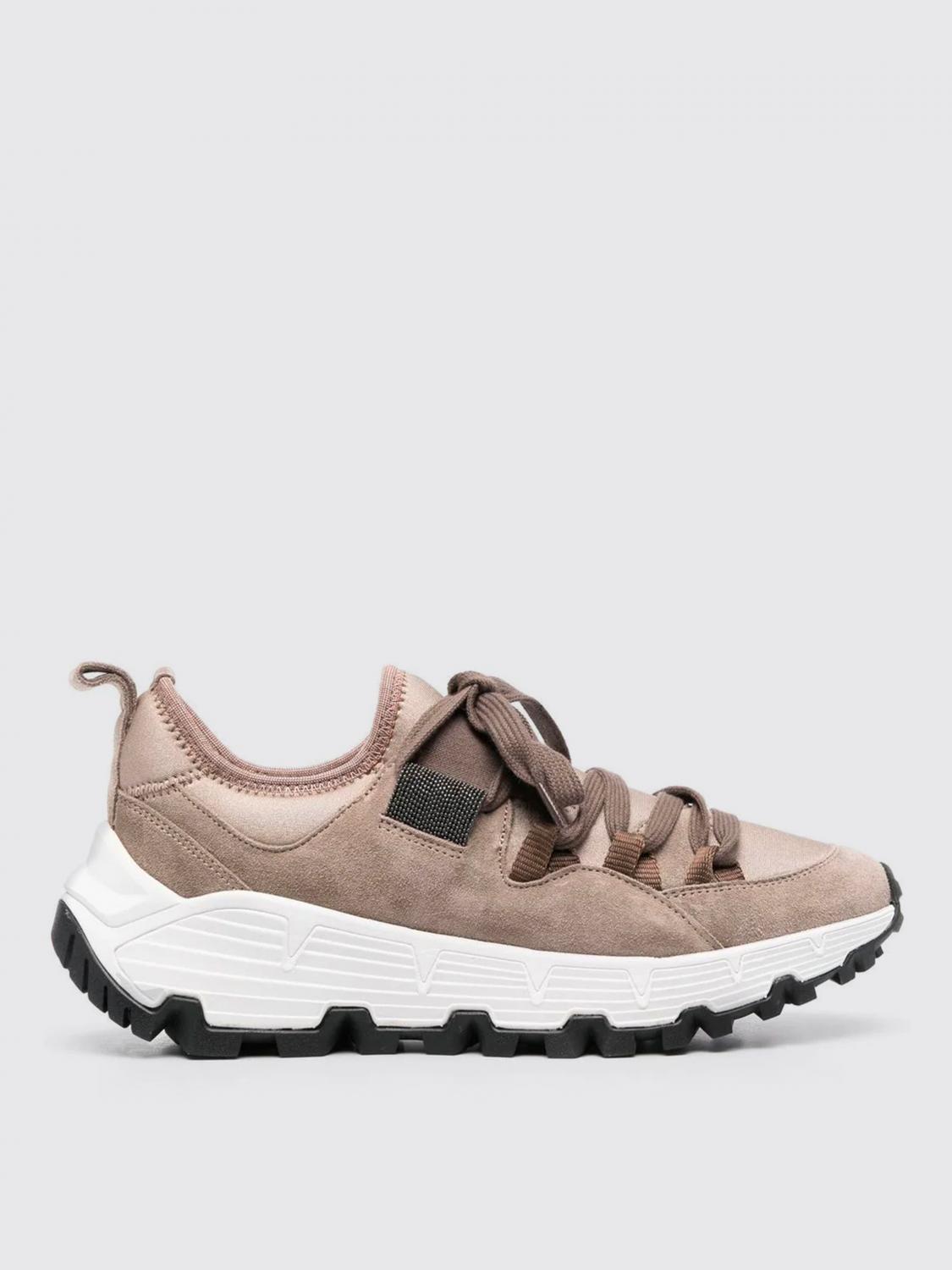 Brunello Cucinelli Lace-up Low-top Sneakers Chunky Sole In Pink
