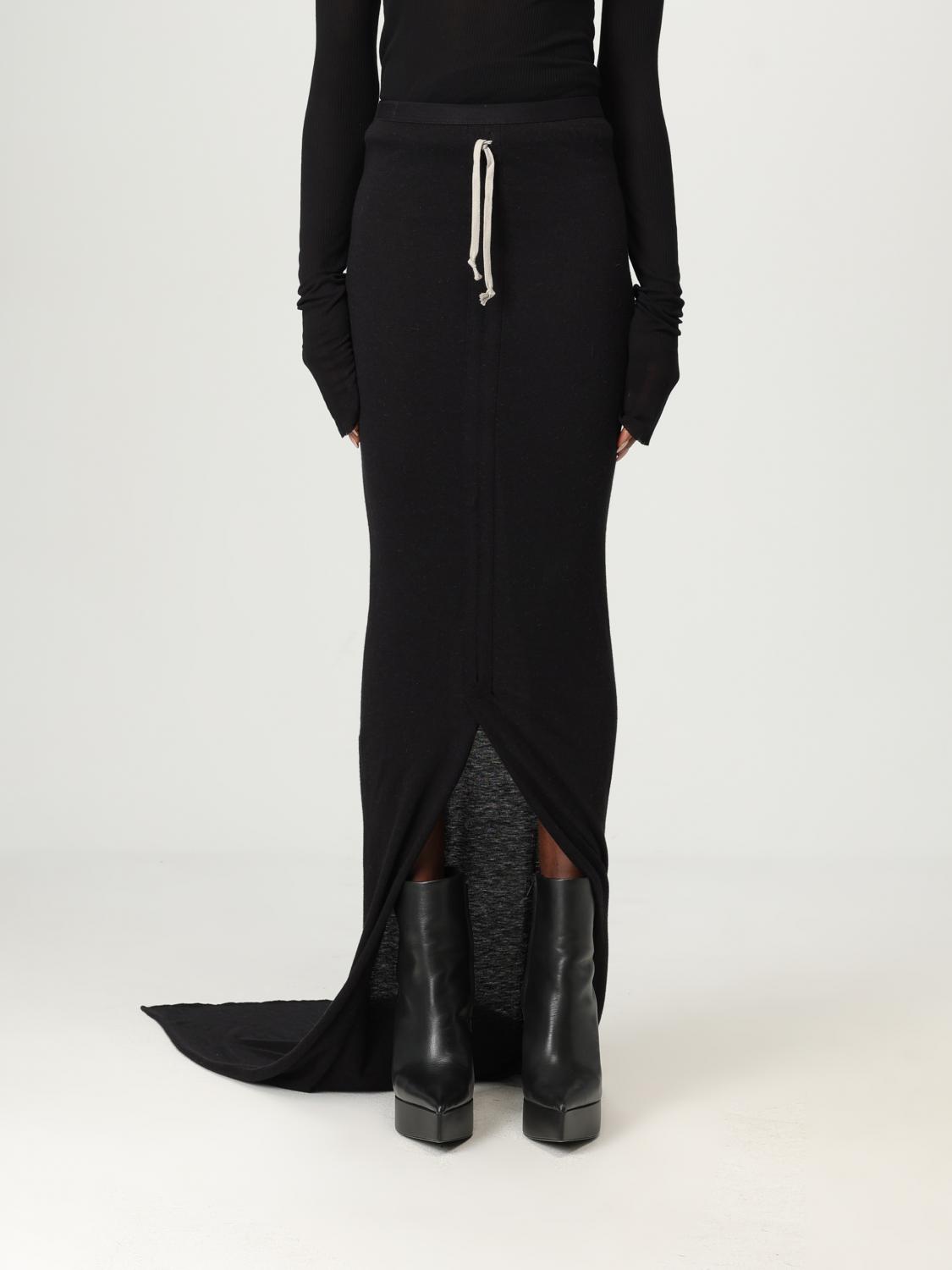 Rick Owens Drkshdw Black Slit Skirt In Black