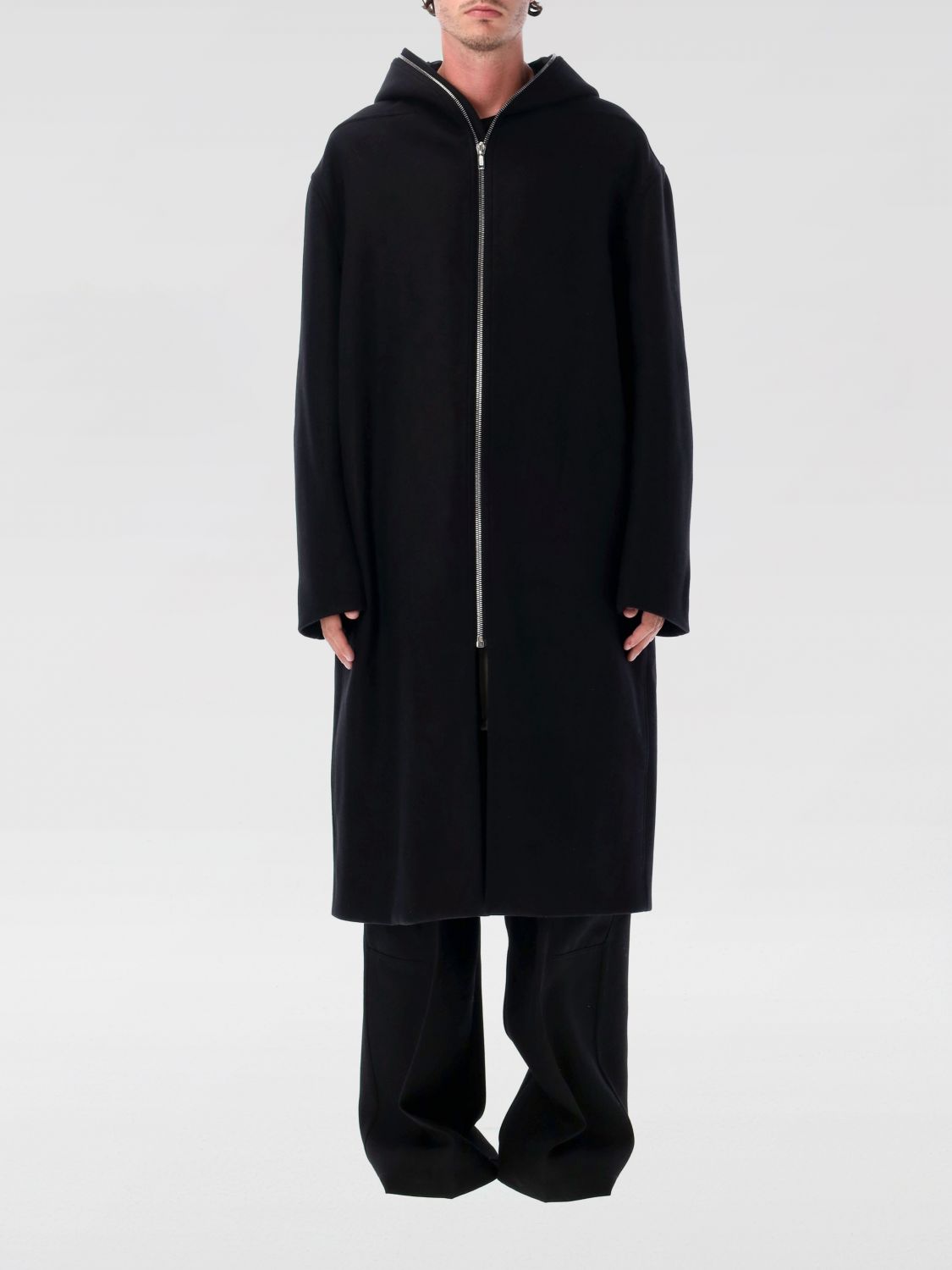 Rick Owens Trench Coat Men Color Black In Black