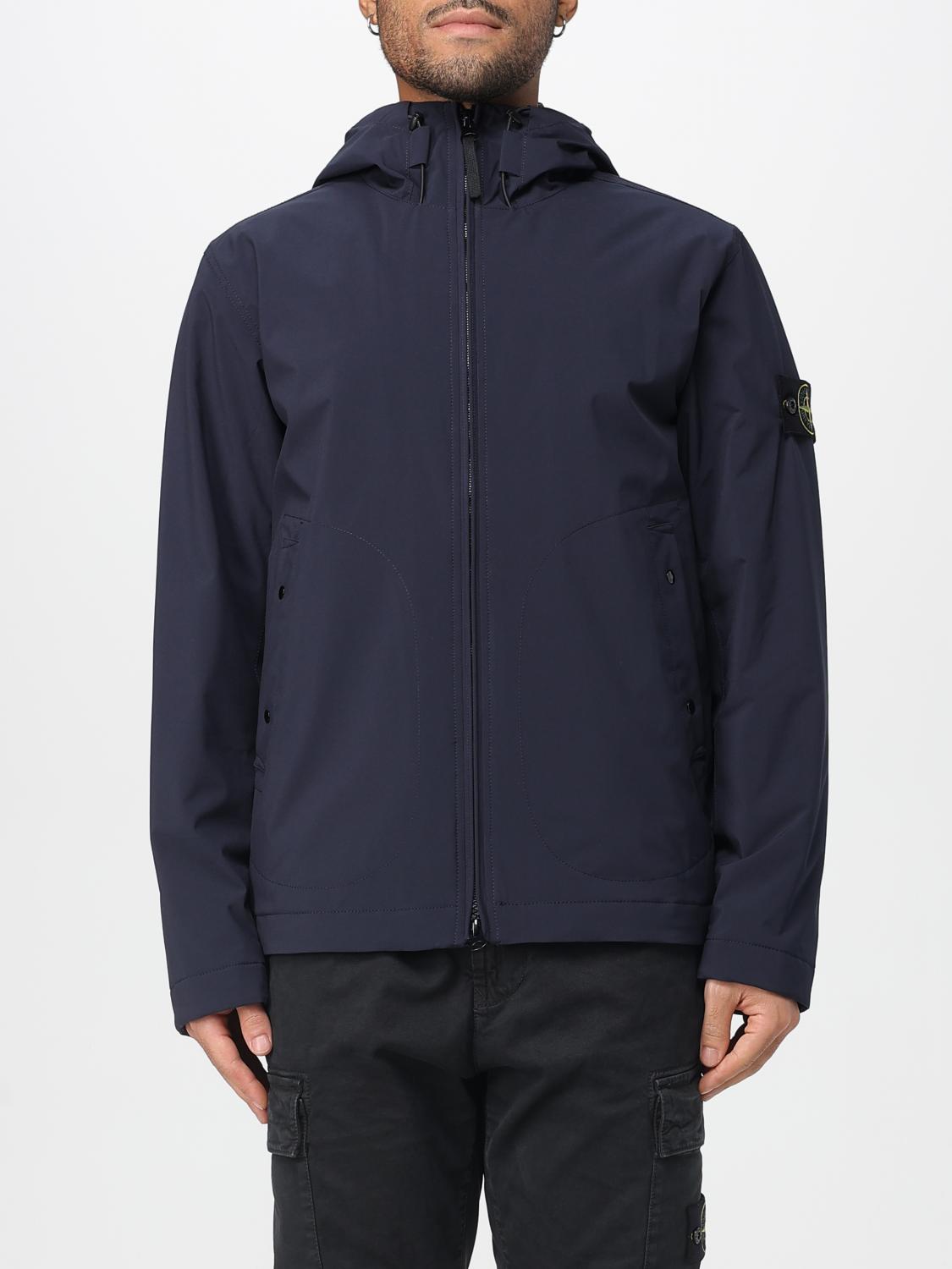 Stone Island Jacket  Men Color Blue In Black
