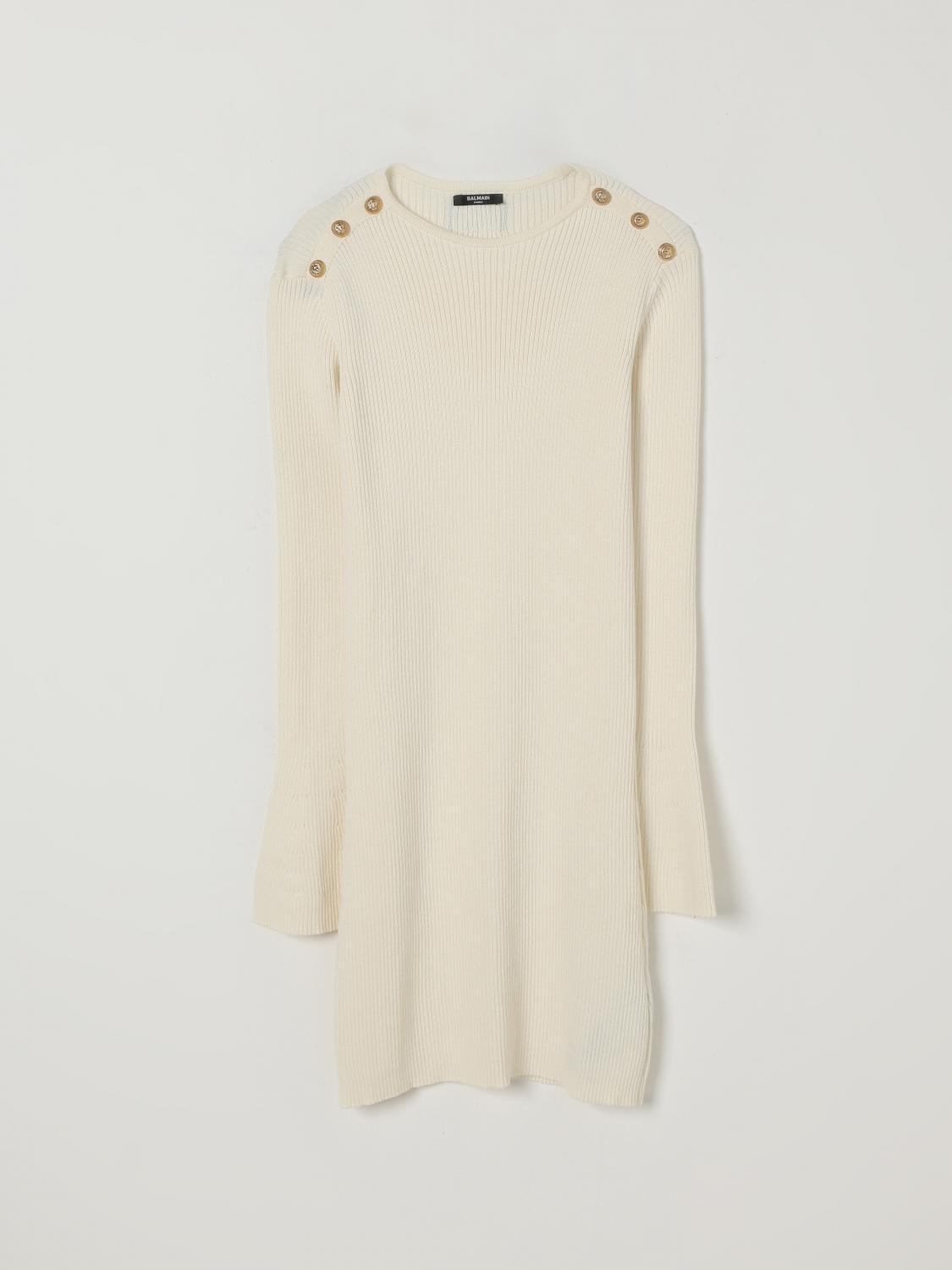 Balmain Dress  Kids Color White In Neutral