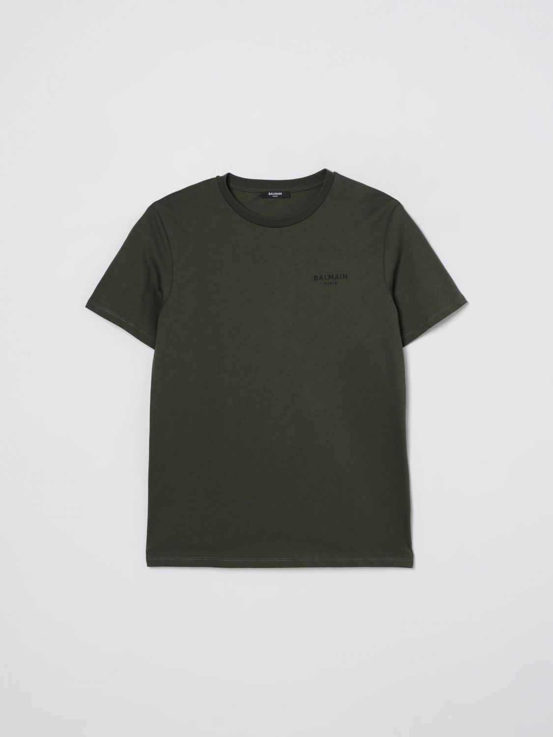 Balmain Logo-embroidered T-shirt In Green