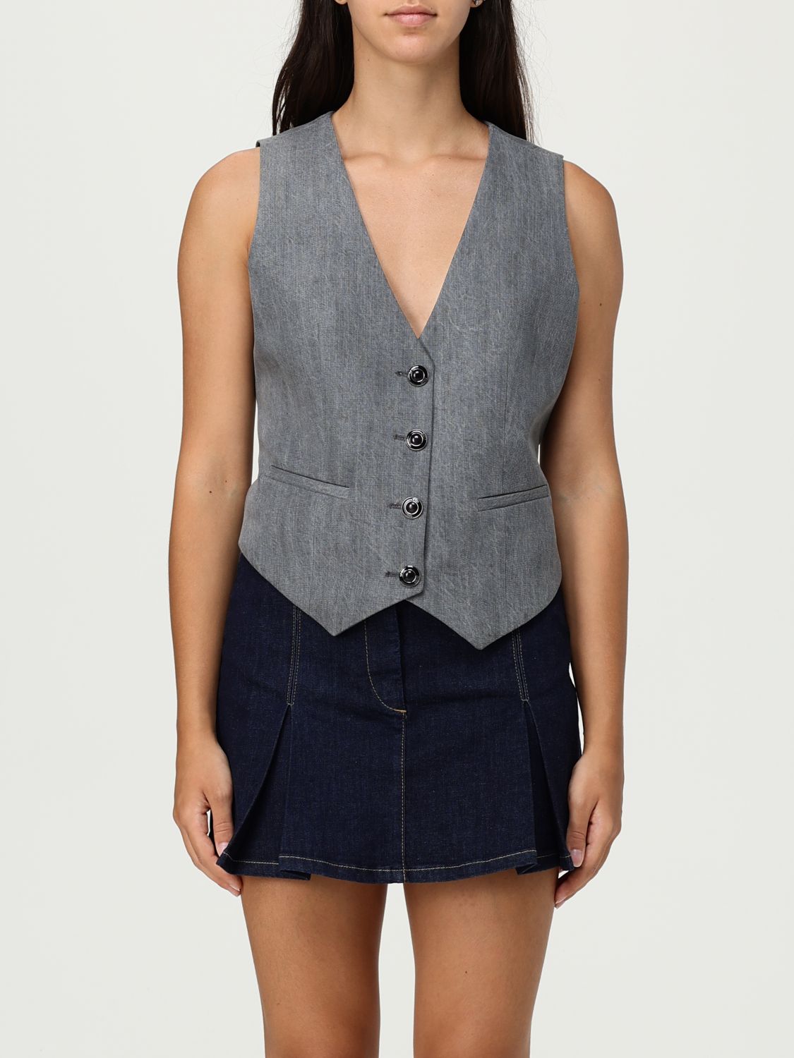 Liu •jo Waistcoat Liu Jo Woman Color Grey In Gray