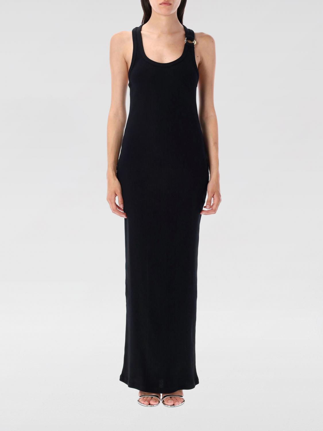 Jean Paul Gaultier Womens Black Ribbed Scoop-neck Cotton-jersey Midi Dress In Black