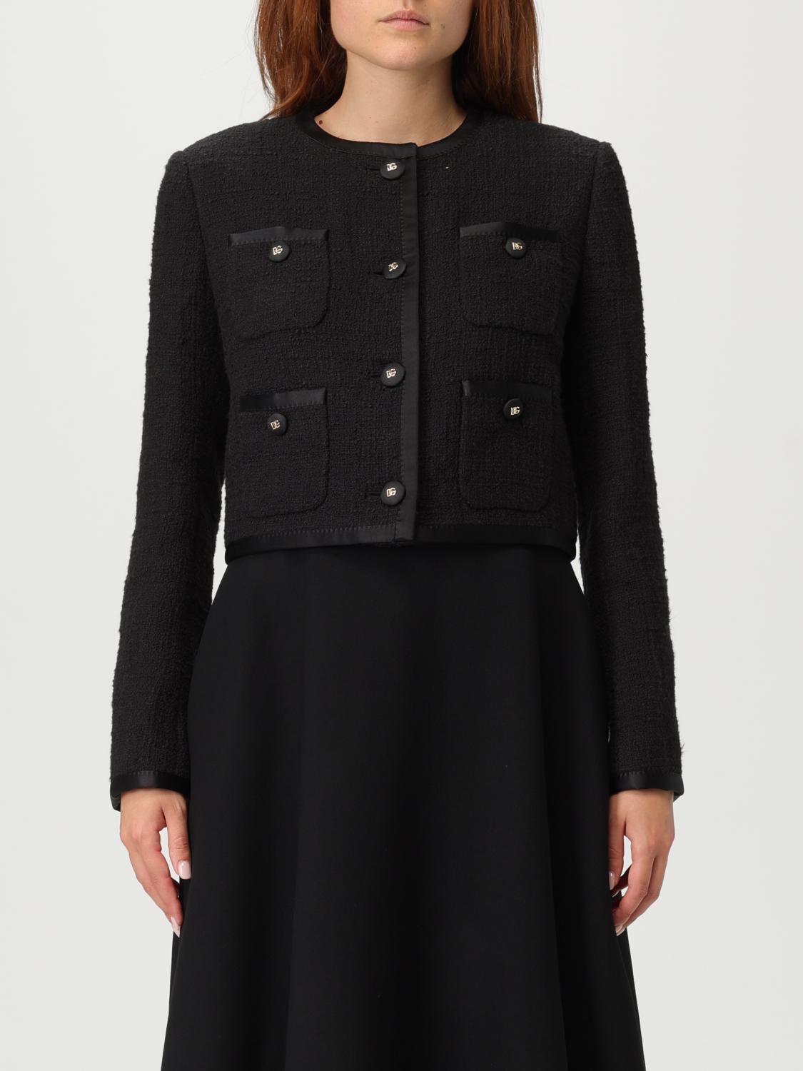 Dolce & Gabbana Women Cotton And Viscose Blazer With Animalier Print Lining In Black