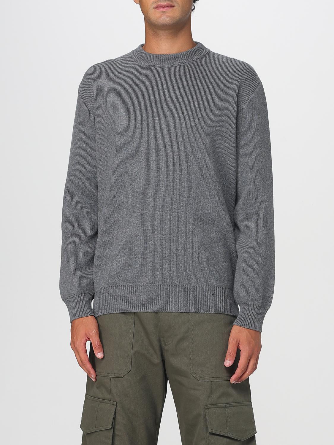 Golden Goose Grey Crewneck Sweater With Maxi Logo Lettering On The Rear In Gray