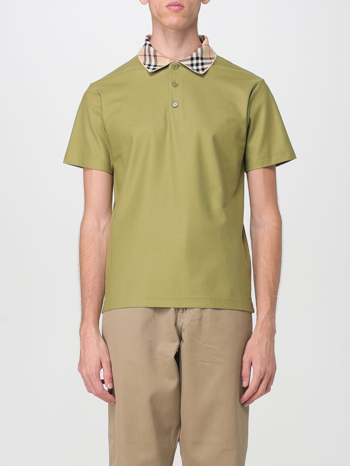 Burberry Organic Cotton Blend Polo Shirt In Green