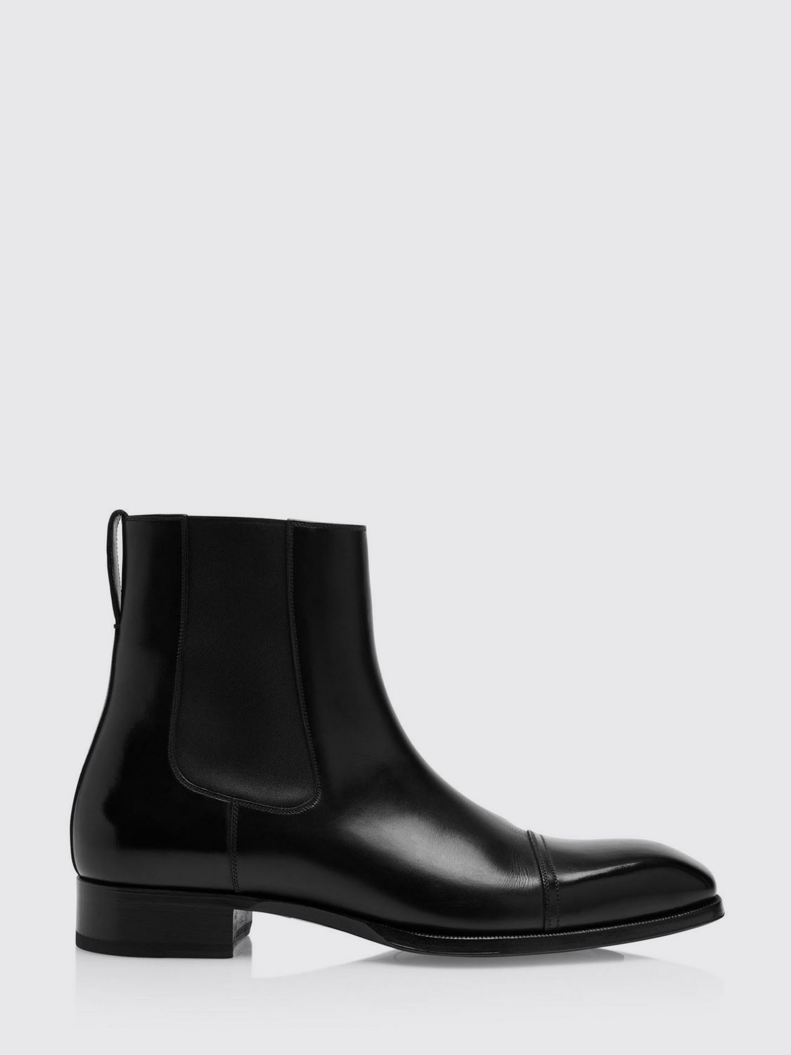 Tom Ford Edgar Polished Leather Chelsea Boots In Black