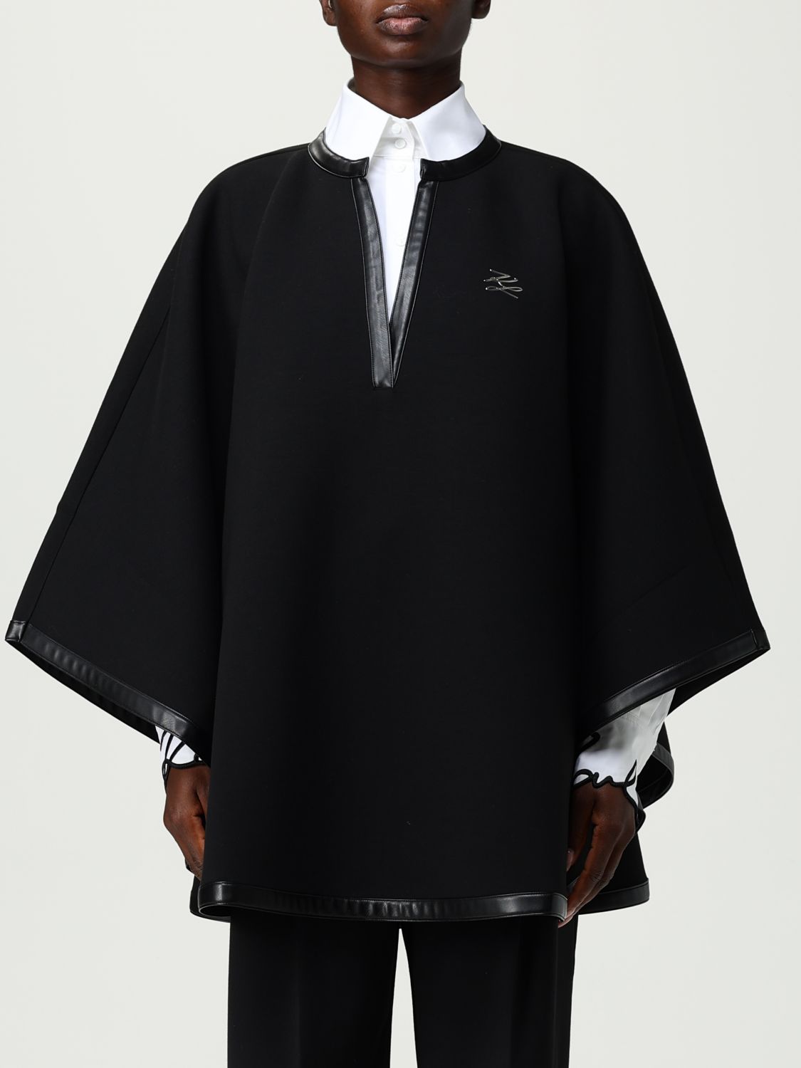 Karl Lagerfeld Cape  Woman Color Black In Black
