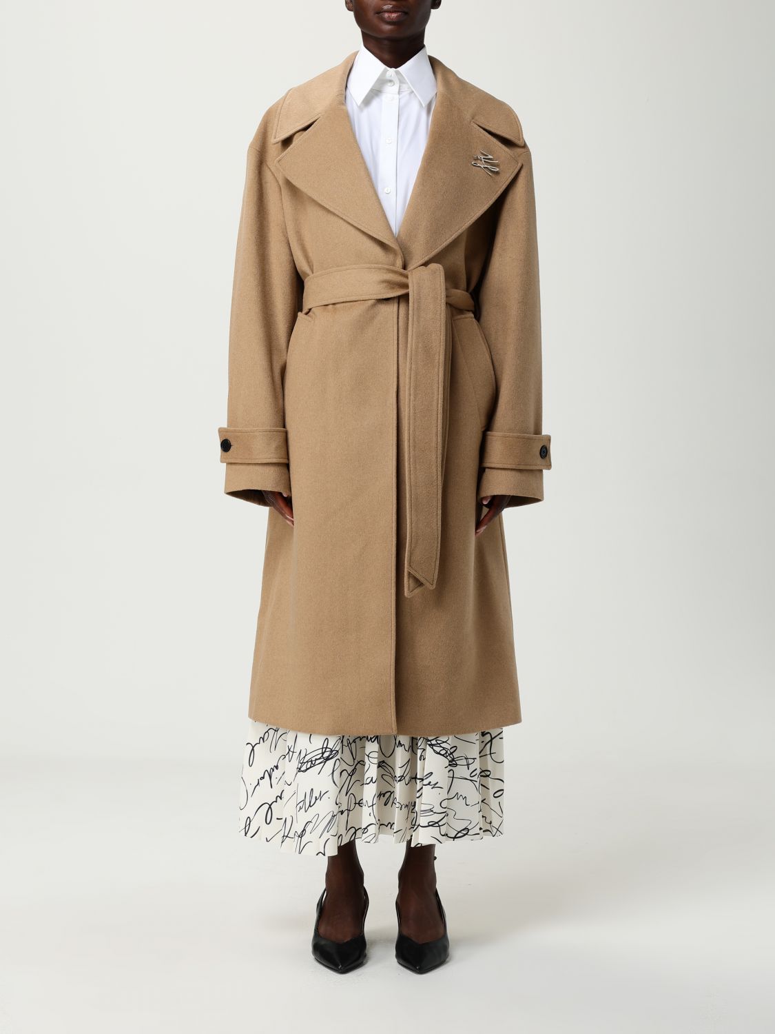 Karl Lagerfeld Coat  Woman Color Camel In Brown