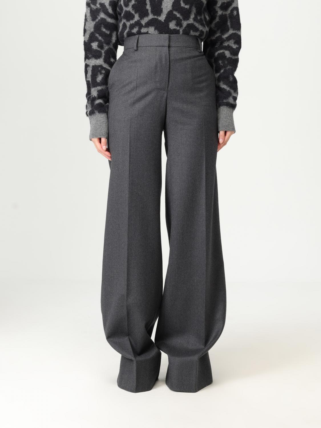 Stella Mccartney Wool Flared Trousers In Gray