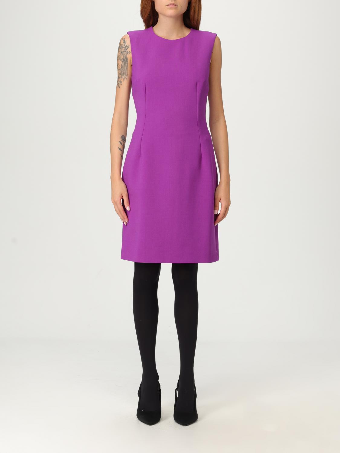 Dolce & Gabbana Dna Wool Mini Dress In Purple