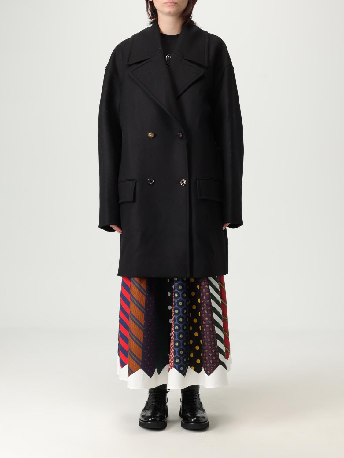 Moschino Coat Couture Woman Color Black In Black