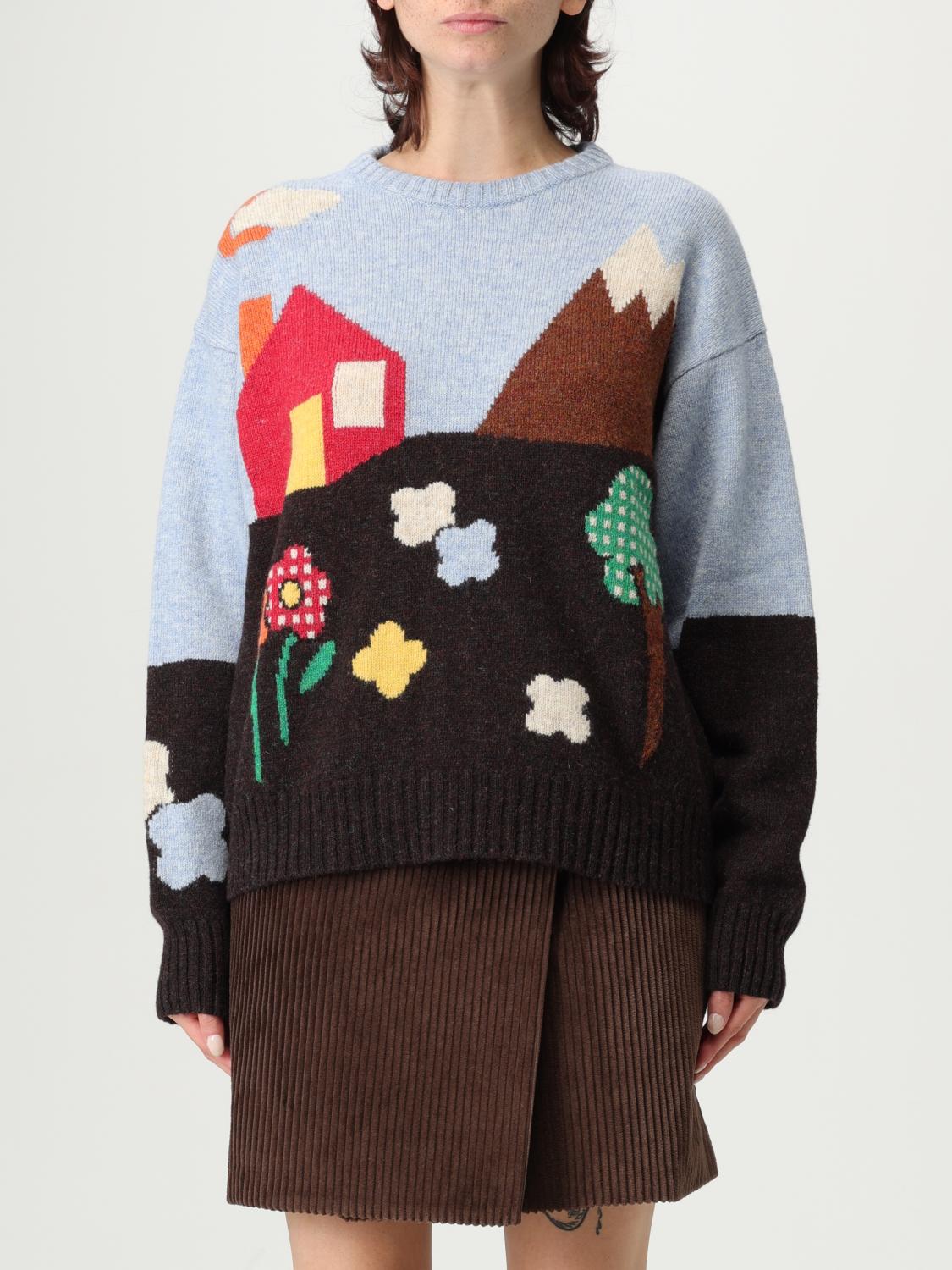 Moschino Shetland Wool Sweater With Landscape Intarsia In Multi