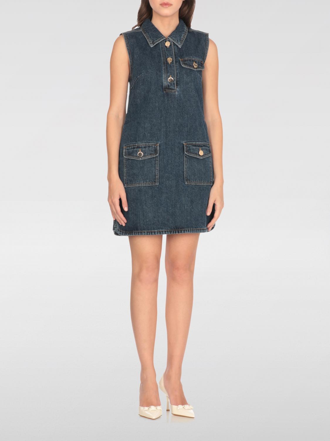 Self-portrait Self Portrait Women Denim Sleeveless Mini Dress In Blue