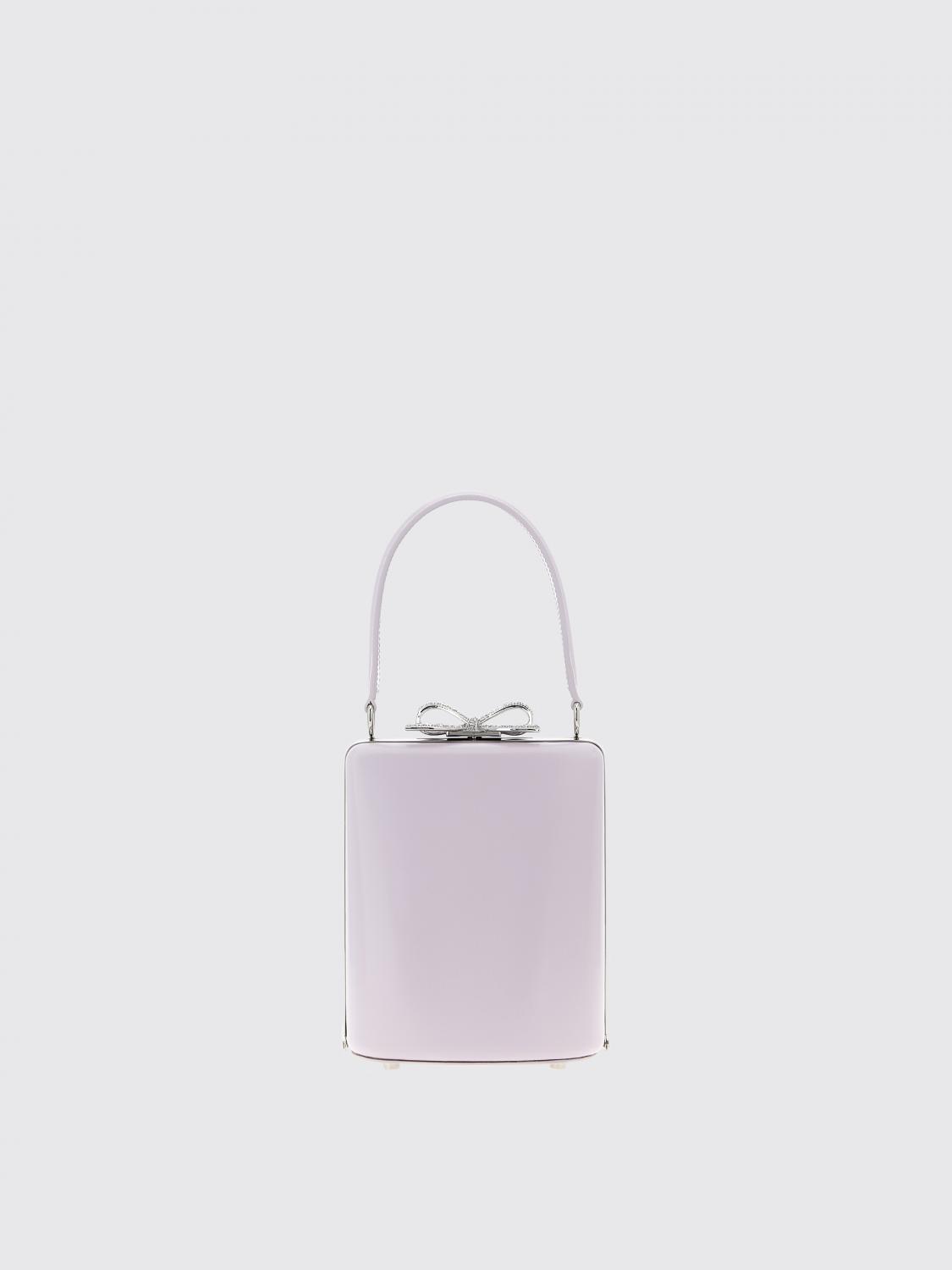 Self-portrait 'lilac Leather Mini Bow' Handbag In Purple