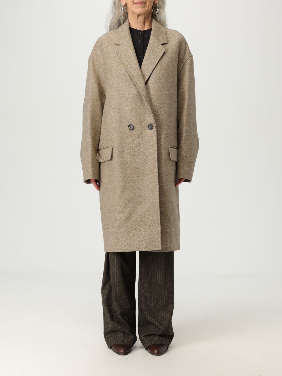 Isabel Marant Efegozi Double-breasted Wool Coat In Neutral