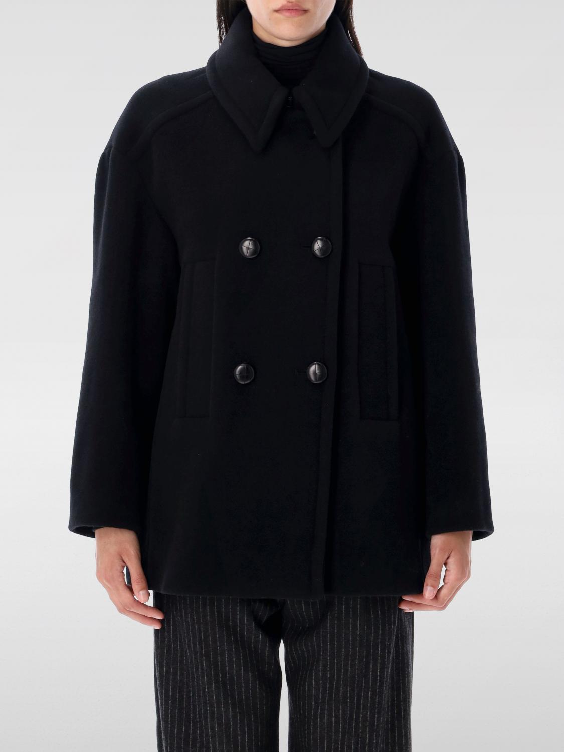 Isabel Marant Wool Blend Fiby Coat With Collared Neck In Black