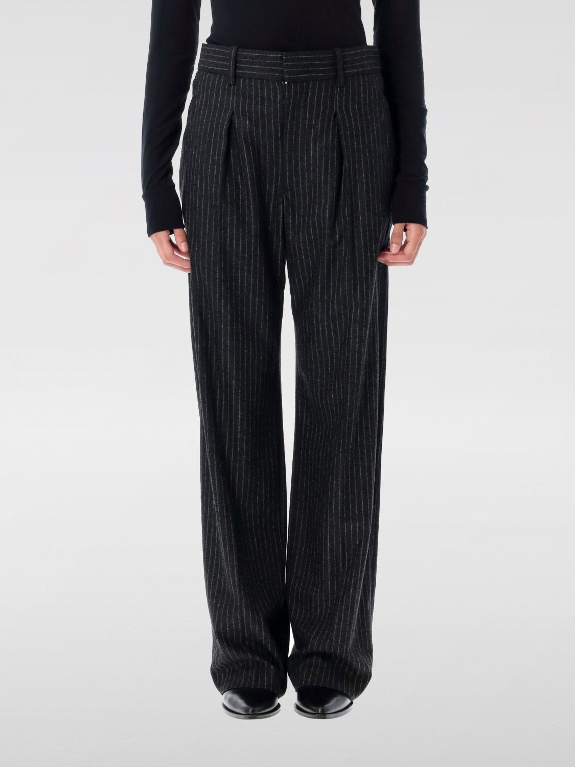 Isabel Marant Lisetta Pinstripe Pleated Straight Trousers In Blue