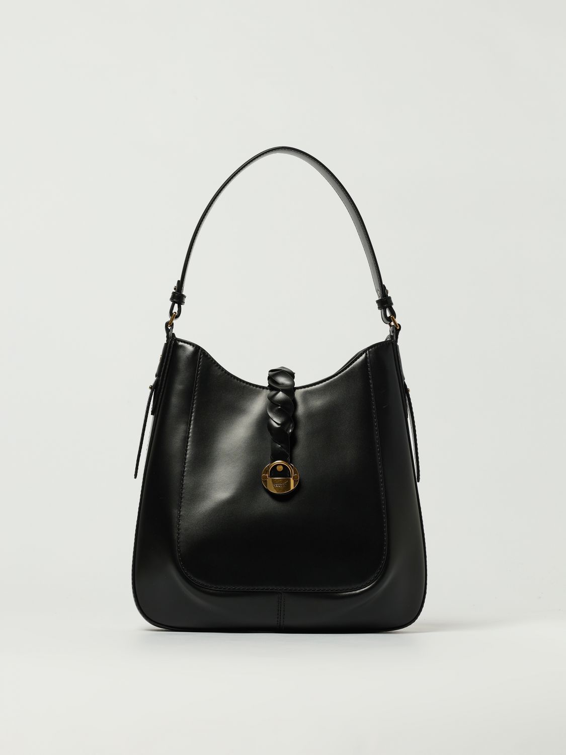 Isabel Marant Black Hobo Bag With Braided Detail And Adjustable Strap In Black