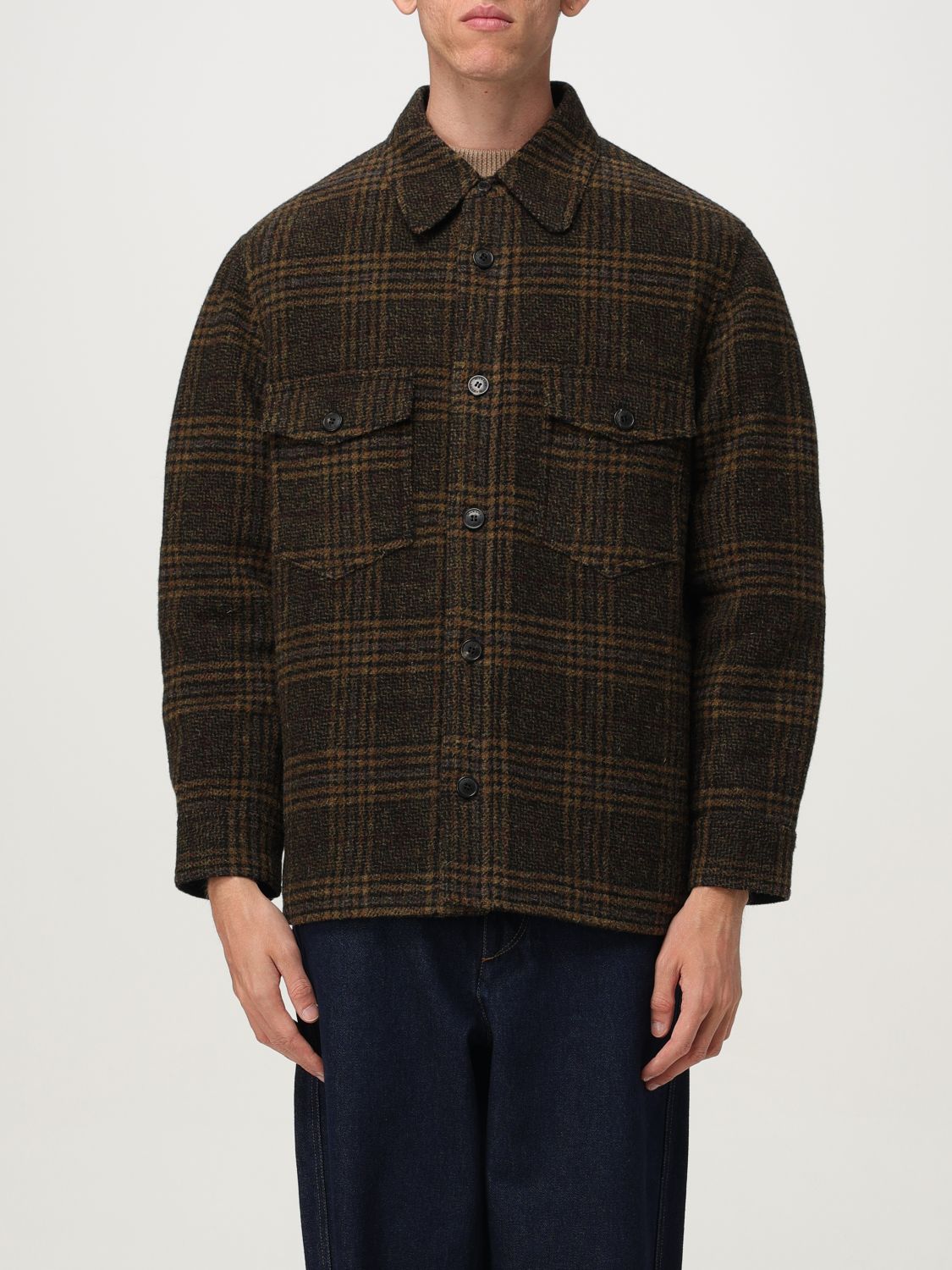 Isabel Marant Checkered Pockets Long Sleeves Jacket In Brown