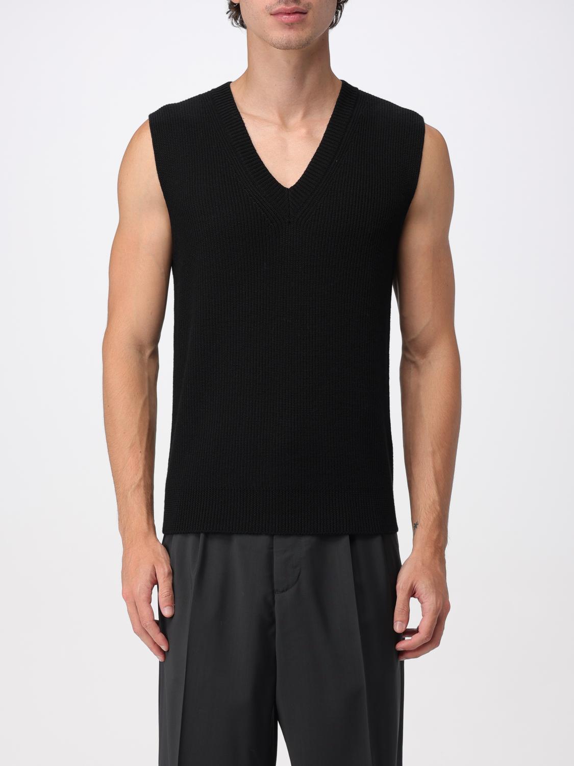 Barena Venezia V-neck Ribbed-knit Wool Vest In Black