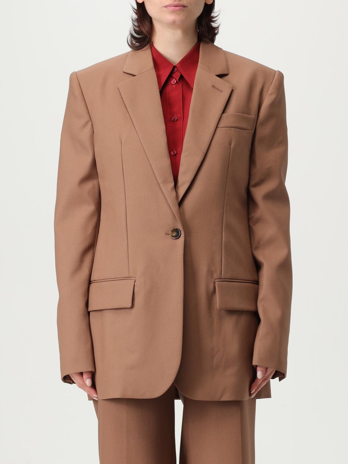 Stella Mccartney Womens Single-breasted Notch-lapel Wool Blazer Rosewood In Brown