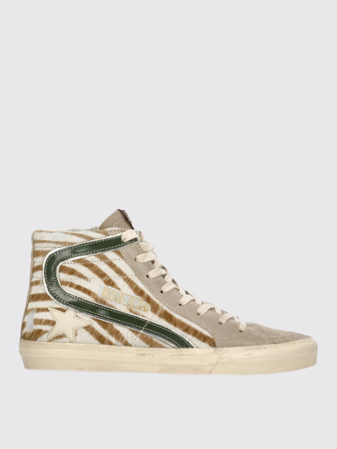 Golden Goose Slide Calf Hair High-top Sneaker In Multi