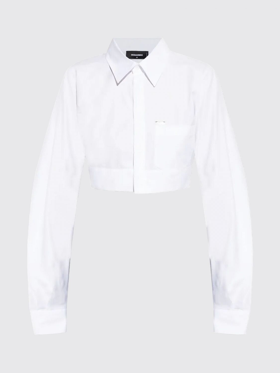 Dsquared2 Rounded Cropped Shirt In White