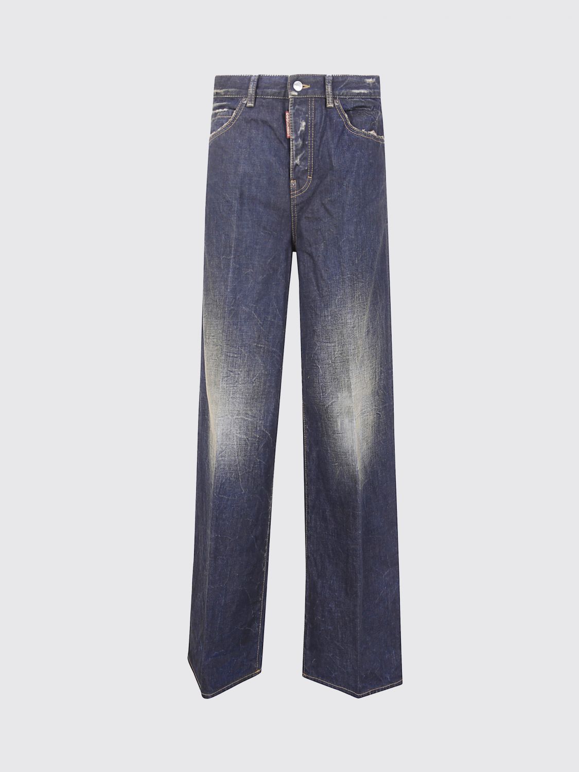 Dsquared2 Straight-leg Denim Jeans With Distressed Detailing In Blue