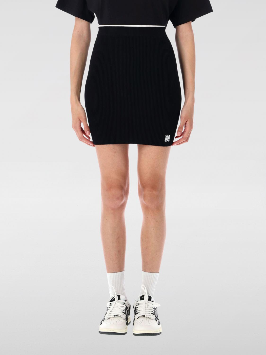 Amiri Ribbed Knit Mini Skirt In Black