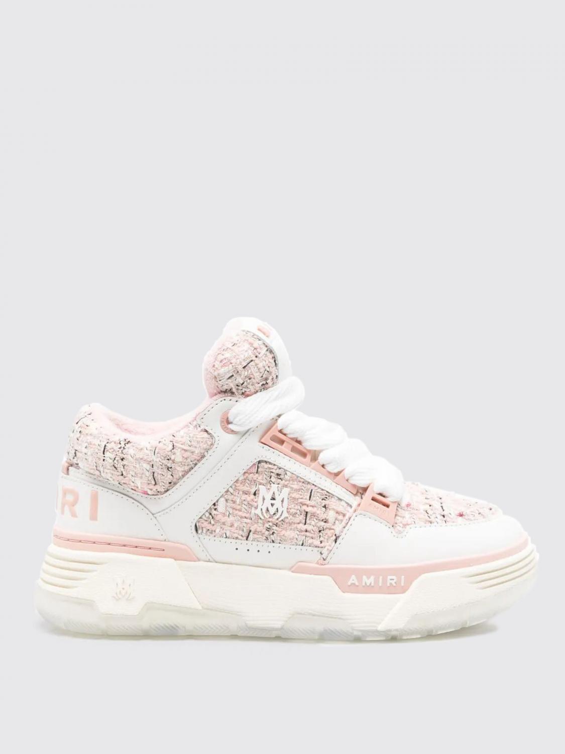 Amiri Round Toe Rubber Sole Textured Finish Sneakers In White