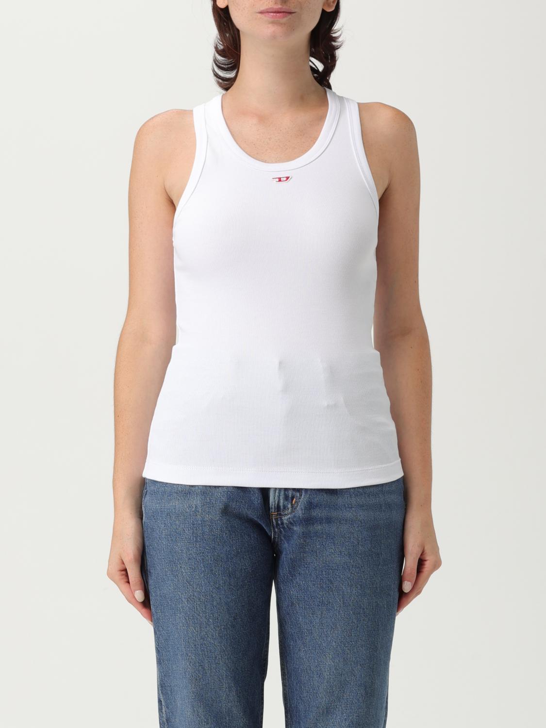 Diesel T-anky-d Ribbed Tank Top In White