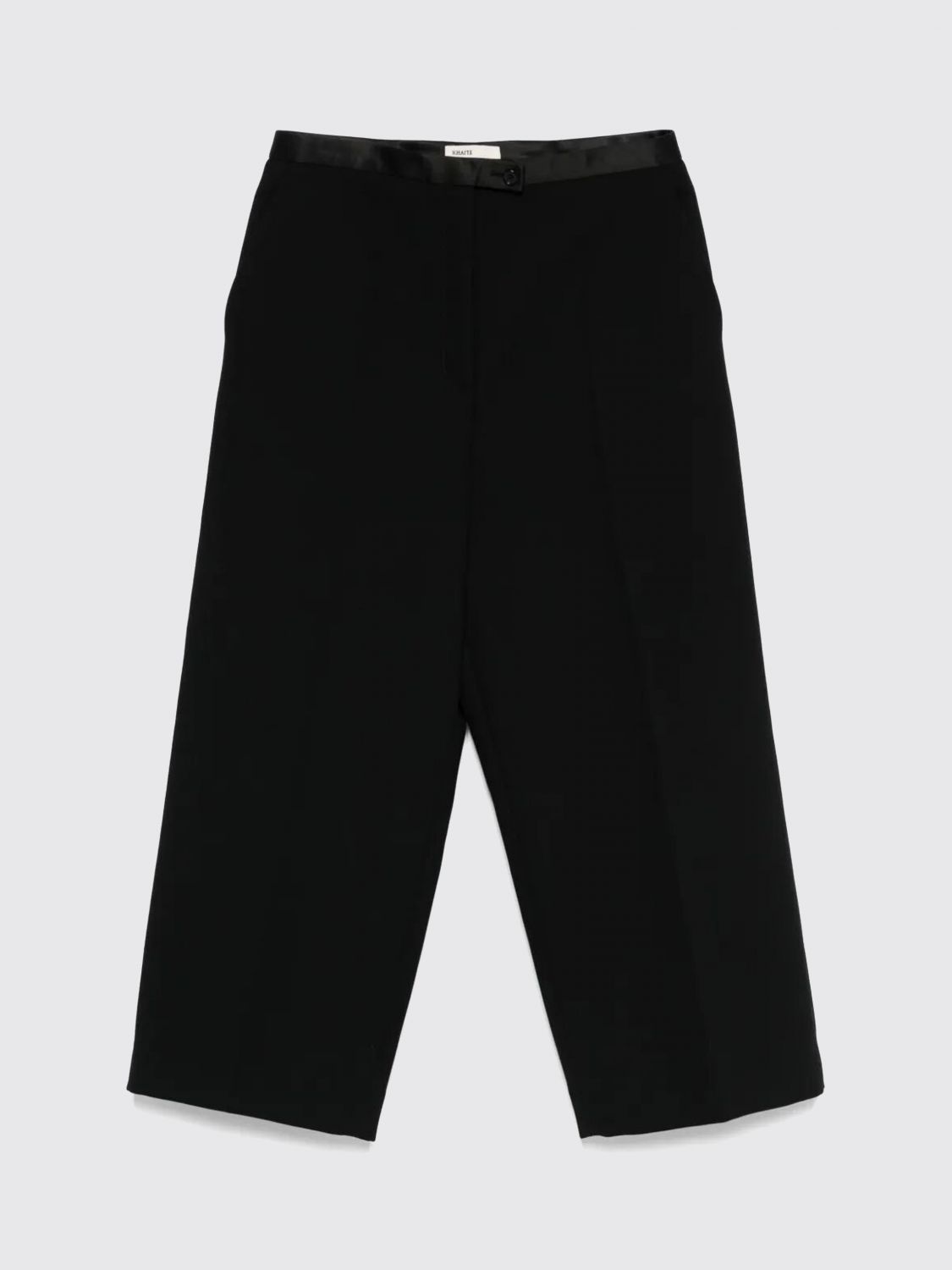 Khaite Wide-leg Cropped Trousers In Black