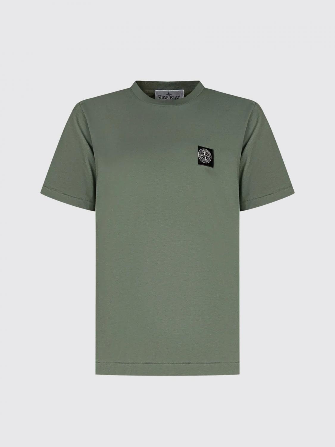 Stone Island Logo-patch T-shirt In Green