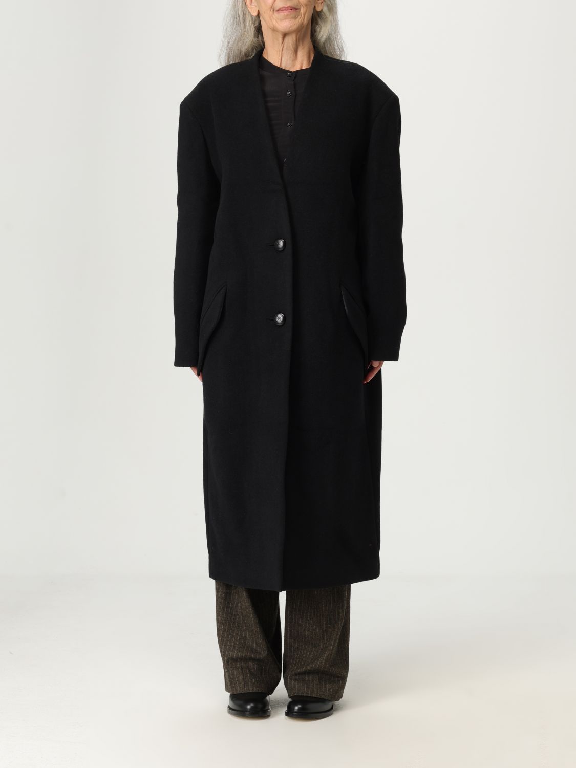 Isabel Marant Florane Structured Wool Coat In Black