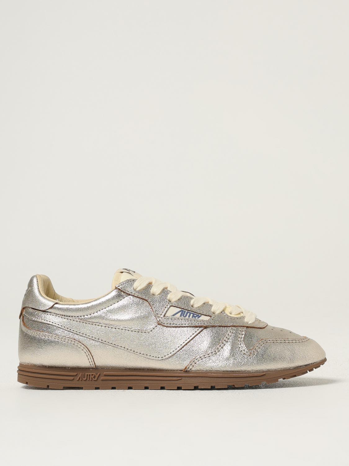 Autry Silver Leather Windspin Sneakers In Burgundy