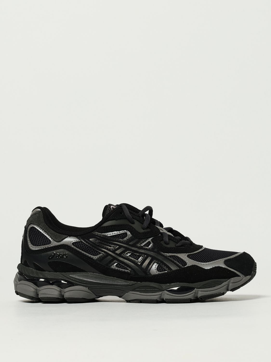 Asics Panelled Design Gel Nyc Sneakers With Suede And Mesh Elements In Black