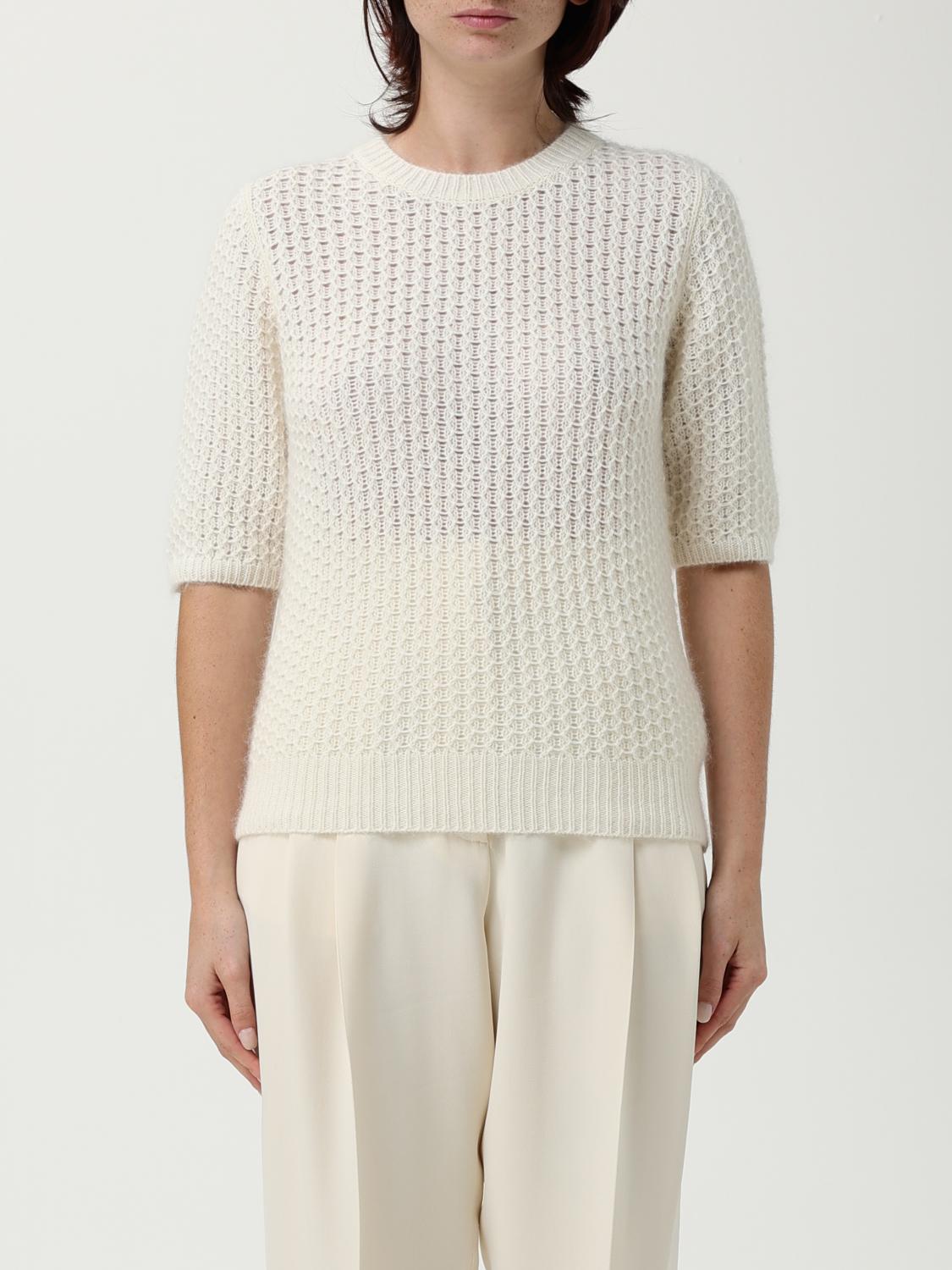 Fabiana Filippi Sequin Short Sleeve Crew Neck Sweater In Brown