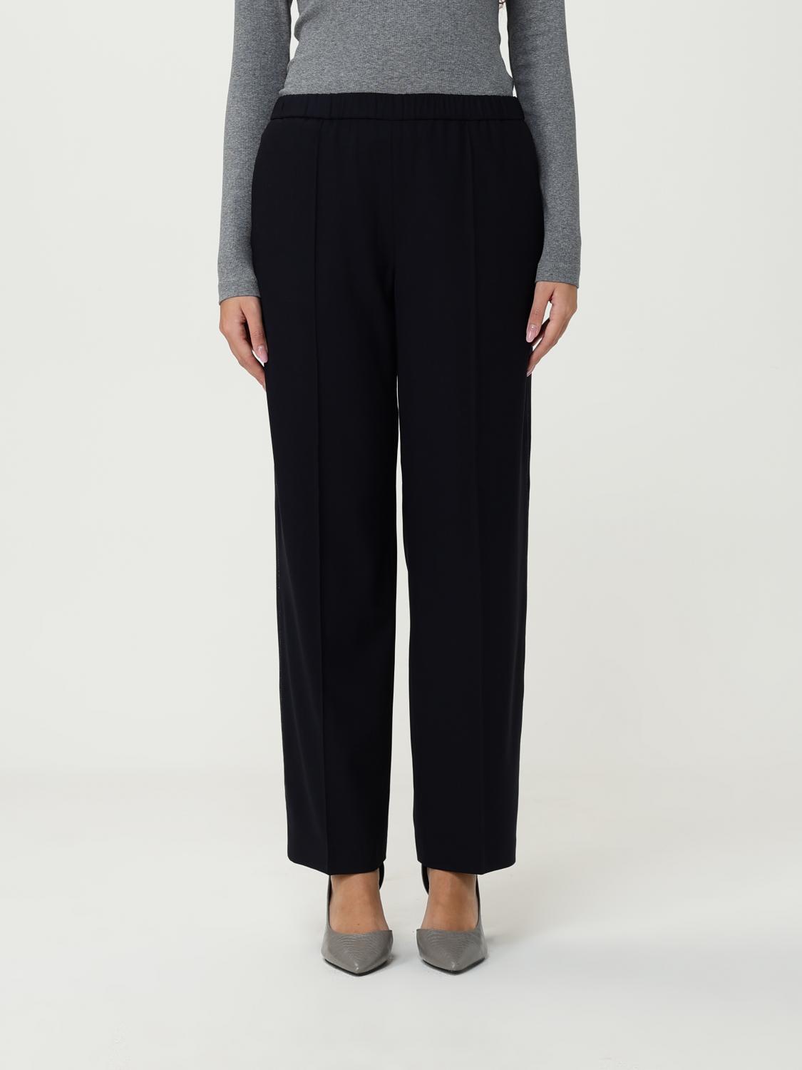 Fabiana Filippi Fluid Linen And Viscose Trousers In Blue